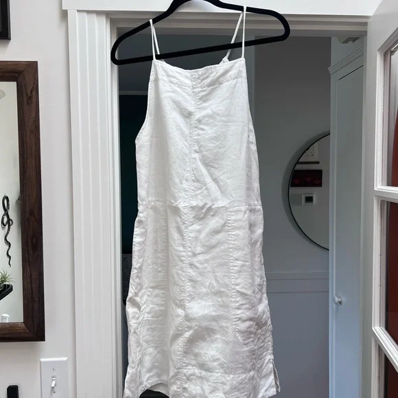 Everlane linen apron dress S white - Picture 3 of 14